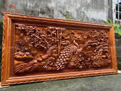 Tranh Gỗ- Phu Thê Viên Mãn- Kích Thước 237- Gỗ Hương Đá