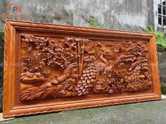 Tranh Gỗ- Phu Thê Viên Mãn- Kích Thước 237- Gỗ Hương Đá