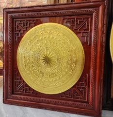 Tranh Trống Đồng - Mặt Gò Dát Vàng Kích Thước 88*88Cm