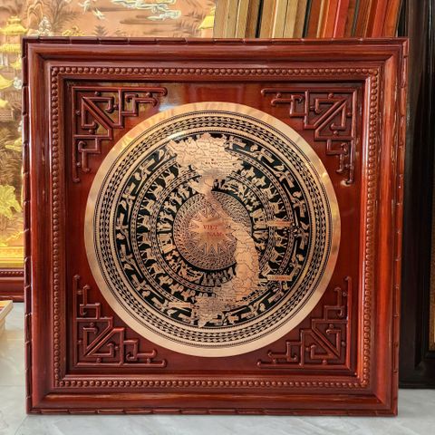 Tranh Trống Đồng - Mặt CNC Bản Đồ Việt Nam - Kích Thước 88*88Cm