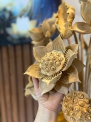 Bình Hoa Sen Gỗ- Hoa Sen Gỗ Ngọc Am - 17 Cành