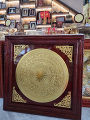 Tranh Trống Đồng - Mặt Gò Dát Vàng Kích Thước 88*88Cm
