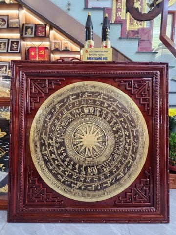 Tranh Trống Đồng - Mặt Gò Kích Thước 88*88Cm