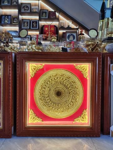 Tranh Trống Đồng - Mặt Gò Dát Vàng Kích Thước 80*80