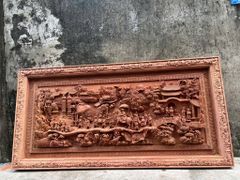 Tranh Gỗ Vinh Quy Bái Tổ Kích Thước 237x127x9 Gỗ Hương Đá