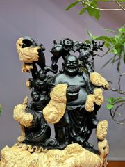 Tượng Phật - Di Lặc Gỗ Mun Nu Đen, Cao 61cm