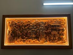 Tranh Gỗ Đồng Quê Kích -Gỗ Hương Đá- Kích Thước 217-107-K9V7