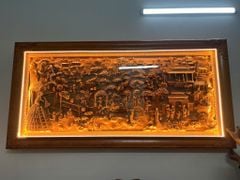 Tranh Gỗ Đồng Quê Kích -Gỗ Hương Đá- Kích Thước 217-107-K9V7