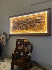 Tranh Gỗ Đồng Quê Kích -Gỗ Hương Đá- Kích Thước 217-107-K9V7