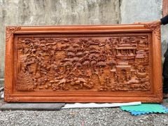 Tranh Gỗ Đồng Quê Kích -Gỗ Hương Đá- Kích Thước 217-107-K9V7
