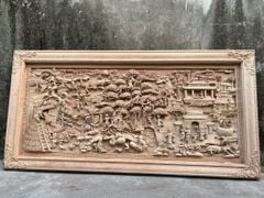 Tranh Gỗ Đồng Quê Kích -Gỗ Hương Đá- Kích Thước 217-107-K9V7