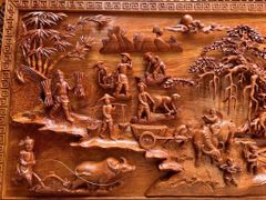 Tranh Gỗ Đồng Quê Kích -Gỗ Hương Đá- Kích Thước 237-127 dày 8cm