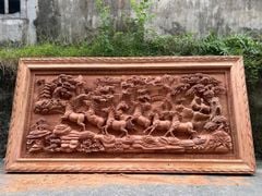 Tranh Gỗ Mã Đáo Thành Công - Gỗ Hương Đá- Kích Thước 217x107x8