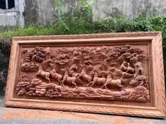 Tranh Gỗ Mã Đáo Thành Công - Gỗ Hương Đá- Kích Thước 217x107x8