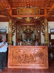 Tranh Gỗ Thuận Buồm Xuôi Gió- Gỗ Hương Đá- Kích Thước 217X107x9