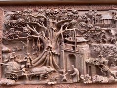 Tranh Gỗ Đồng Quê Kích -Gỗ Hương Đá- Kích Thước 217-107 dày 7cm