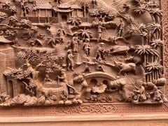 Tranh Gỗ Đồng Quê Kích -Gỗ Hương Đá- Kích Thước 217-107 dày 7cm