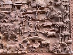 Tranh Gỗ Đồng Quê Kích -Gỗ Hương Đá- Kích Thước 217-107 dày 7cm