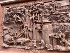 Tranh Gỗ Đồng Quê Kích -Gỗ Hương Đá- Kích Thước 217-107 dày 7cm