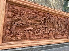 Tranh Gỗ Vinh Quy Bái Tổ Kích Thước 217x107x8 Gỗ Hương Đá