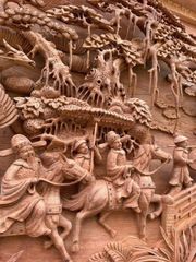 Tranh Gỗ Vinh Quy Bái Tổ Kích Thước 217x107x8 Gỗ Hương Đá