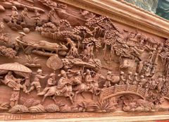 Tranh Gỗ Vinh Quy Bái Tổ Kích Thước 217x107x8 Gỗ Hương Đá