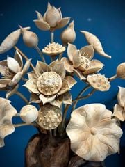 Bình Hoa Sen Gỗ - Gỗ Ngọc Am  - Sen Lũa Mẫu 1