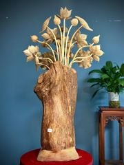 Bình Hoa Sen Gỗ - Gỗ Ngọc Am  - Sen Lũa Mẫu 1