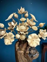 Bình Hoa Sen Gỗ - Gỗ Ngọc Am  - Sen Lũa Mẫu 1