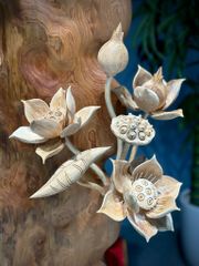 Bình Hoa Sen Gỗ - Gỗ Ngọc Am  - Sen Lũa Mẫu 2