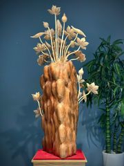 Bình Hoa Sen Gỗ - Gỗ Ngọc Am  - Sen Lũa Mẫu 2