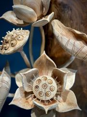 Bình Hoa Sen Gỗ - Gỗ Ngọc Am  - Sen Lũa Mẫu 2