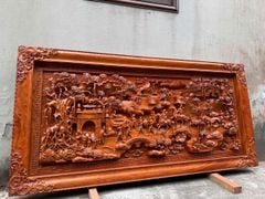 Tranh Gỗ Vinh Quy Bái Tổ Kích Thước 217x107x10Cm - Gỗ Hương Đá
