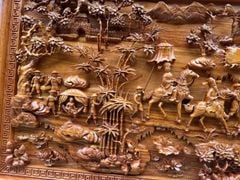 Tranh Gỗ Vinh Quy Bái Tổ Kích Thước 217x107x7Cm - Gỗ Hương Đá