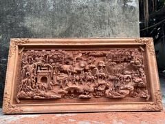 Tranh Gỗ Vinh Quy Bái Tổ Kích Thước 217x107x10Cm - Gỗ Hương Đá