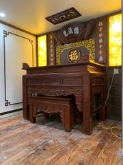 Vách Ngăn Phòng Thờ -  Gỗ MDF cốt xanh
