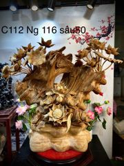 Bình Hoa Sen Gỗ - Gỗ Ngọc Am  - Sen Lũa Mẫu 5