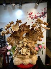 Bình Hoa Sen Gỗ - Gỗ Ngọc Am  - Sen Lũa Mẫu 5