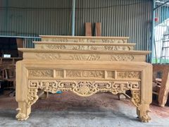 Bàn Thờ Tam Cấp - Gỗ Gõ Đỏ - Kích Thước 217x147x157