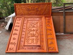 Bộ Tranh Cửu Huyền Thất Tổ Gỗ Hương Đỏ - Kích Thước 139x175