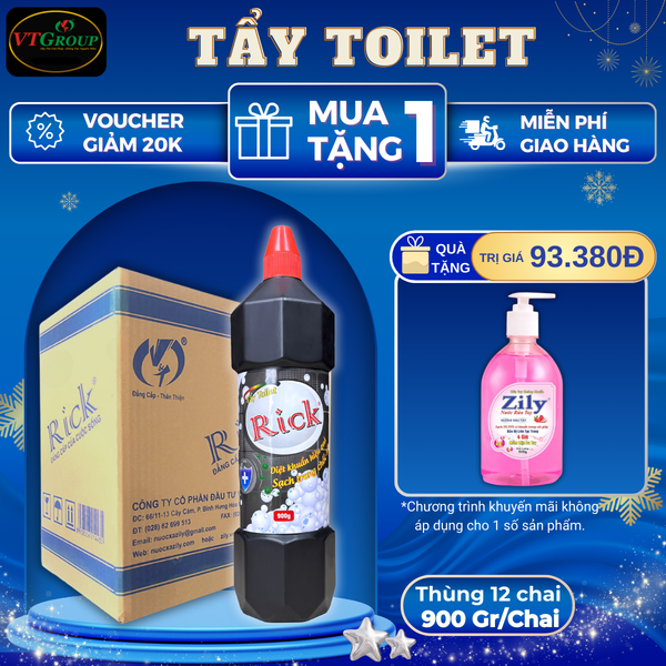 Nuoc tay toilet Rick chai 900g thung 12 chai