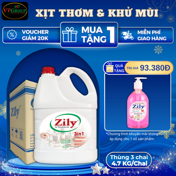 Xit thom va khu mui Zily chai 4.7kg thung 3 chai