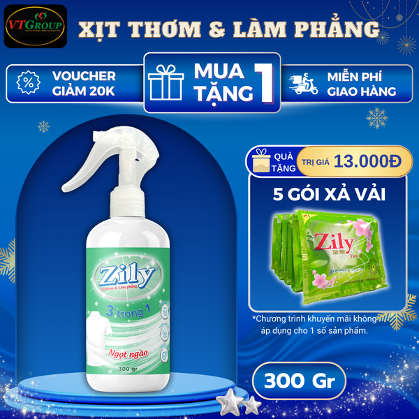 Xit thom va lam phang quan ao Zily chai 300g