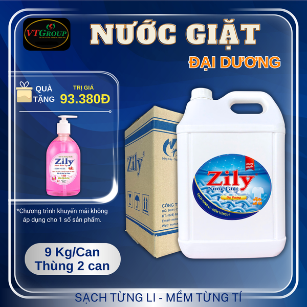 Nuoc giat Zily can 9Kg thùng 2 can