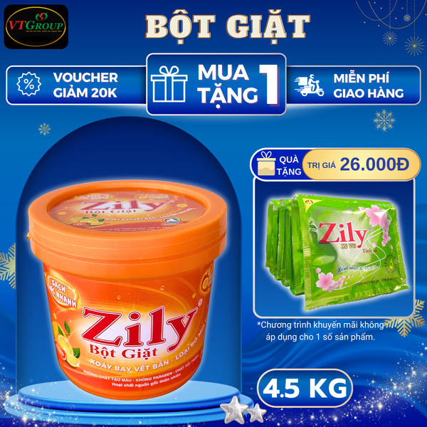 Bot giat Zily xo 4.5Kg huong chanh