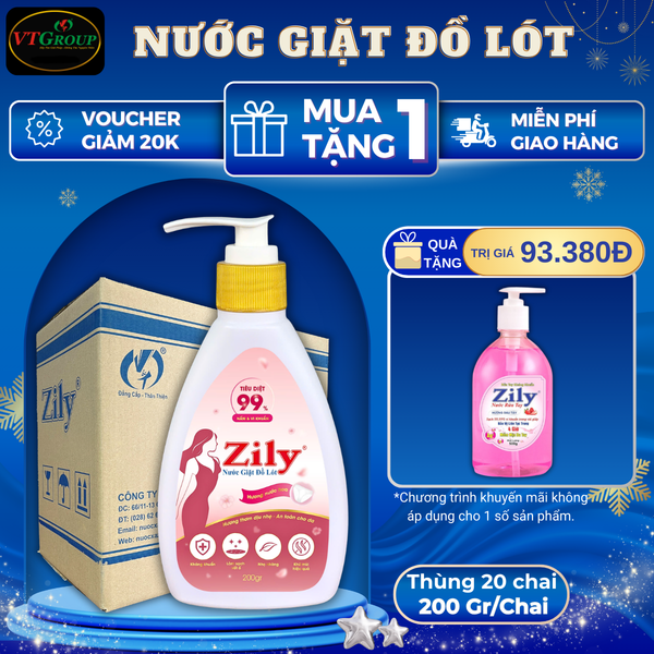 Nuoc giat do lot Zily 200gr thung 20 chai huong nuoc hoa