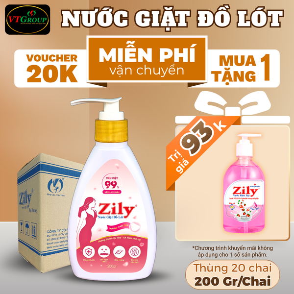 Nuoc giat do lot Zily 200gr thung 20 chai huong nuoc hoa