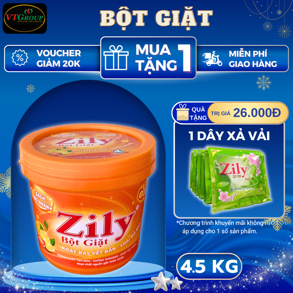 Bot giat Zily xo 4.5Kg huong chanh