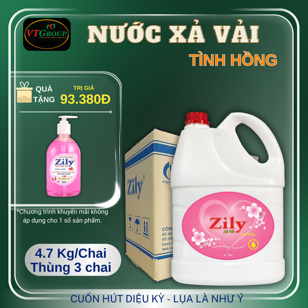 Nuoc xa vai Zily chai 4.7kg thung 3 chai