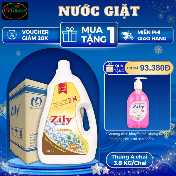 Nuoc giat Zily chai 3.8kg thung 4 chai